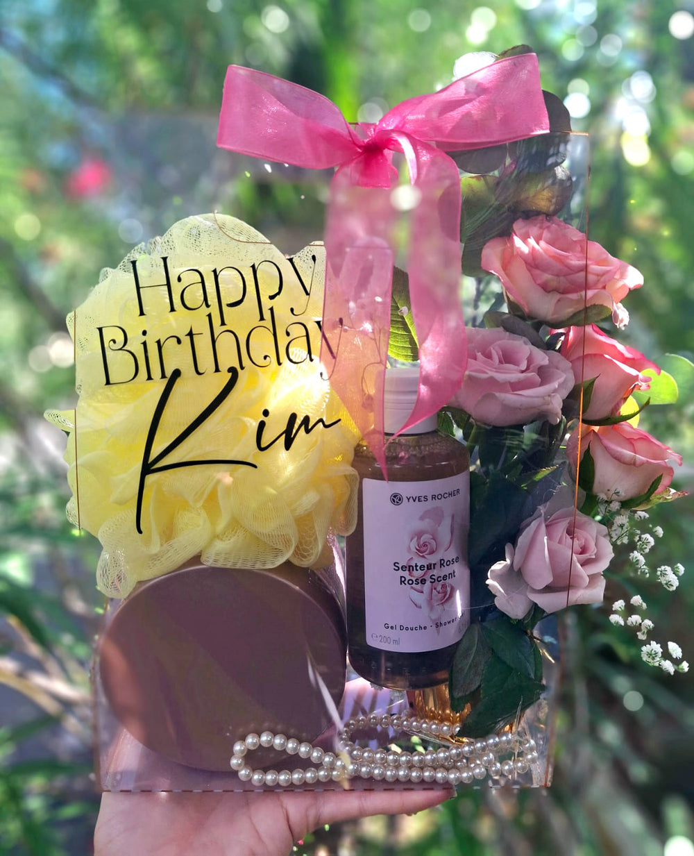Personalized-acrylic-gift-bag-body-pamper-hamper-sunlight-DodoMarket-delivery-Mauritius