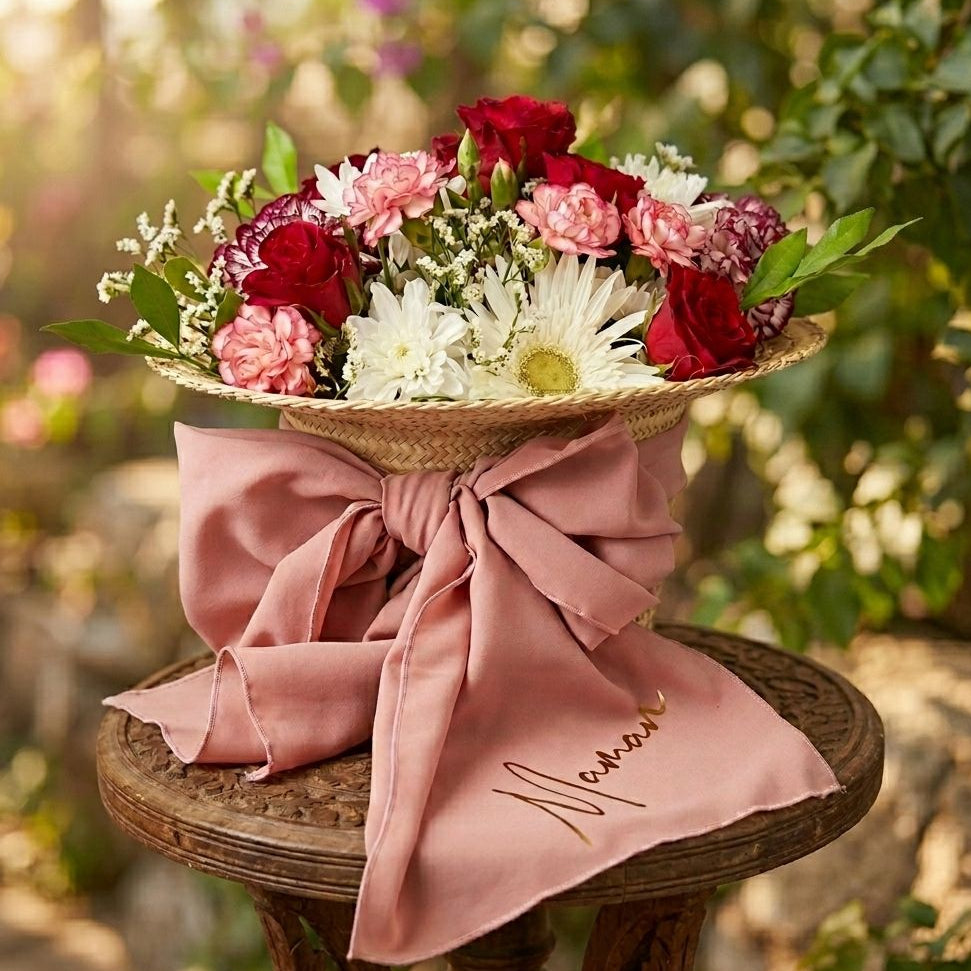 Personalized-hat-with-flowers-maman-DodoMarket-delivery-Mauritius