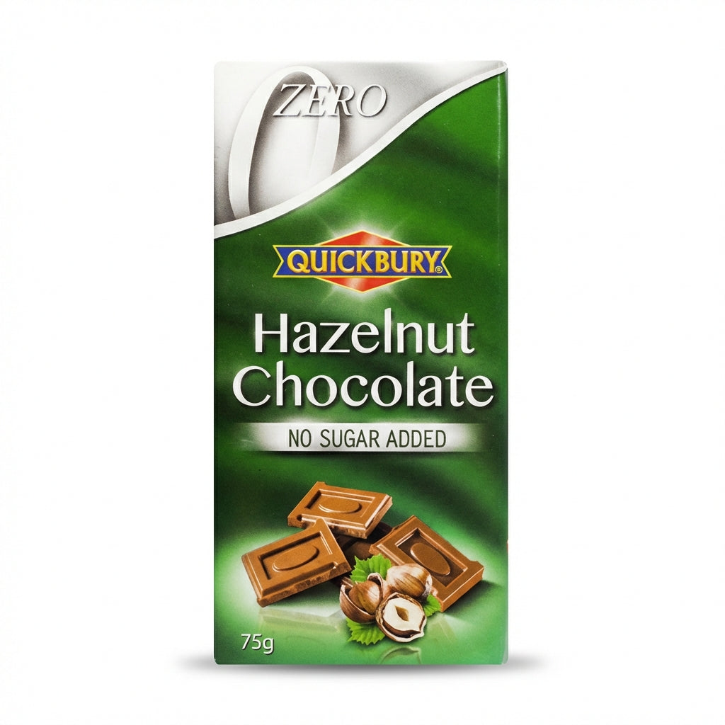 Quickbury Sugar Free Hazelnut Chocolate 75g Delivery Mauritius