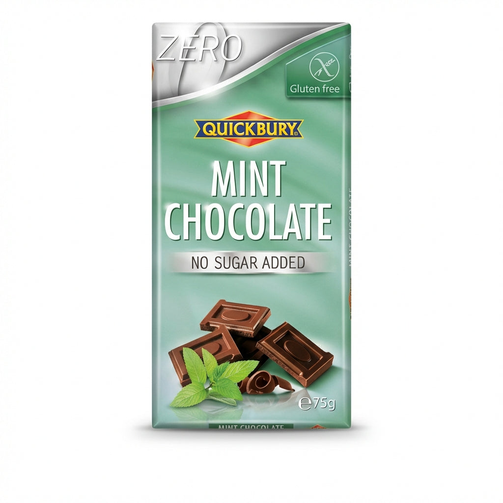 Quickbury Sugar Free Mint Chocolate 75g Delivery Mauritius