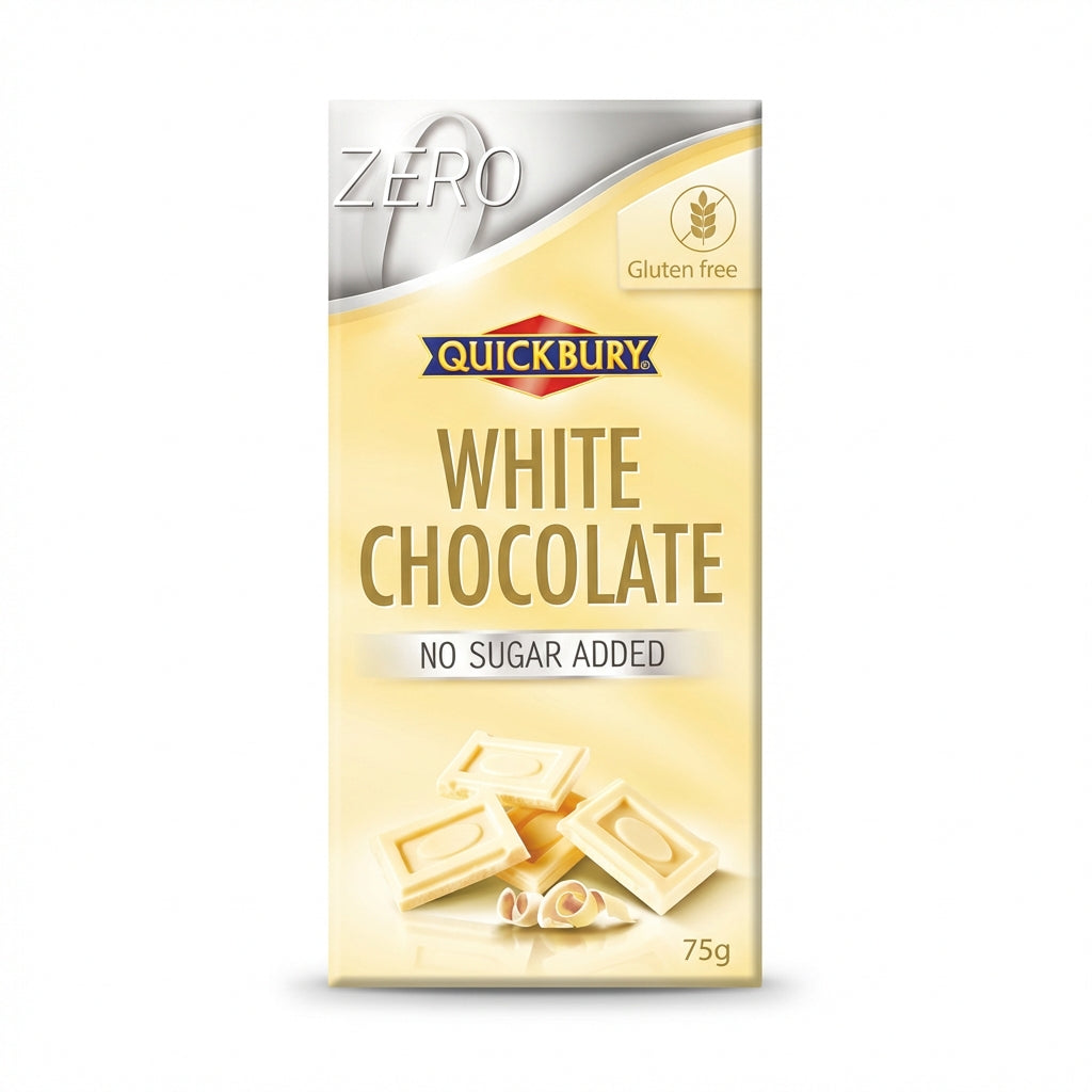 Quickbury Sugar Free White Chocolate 75g Delivery Mauritius