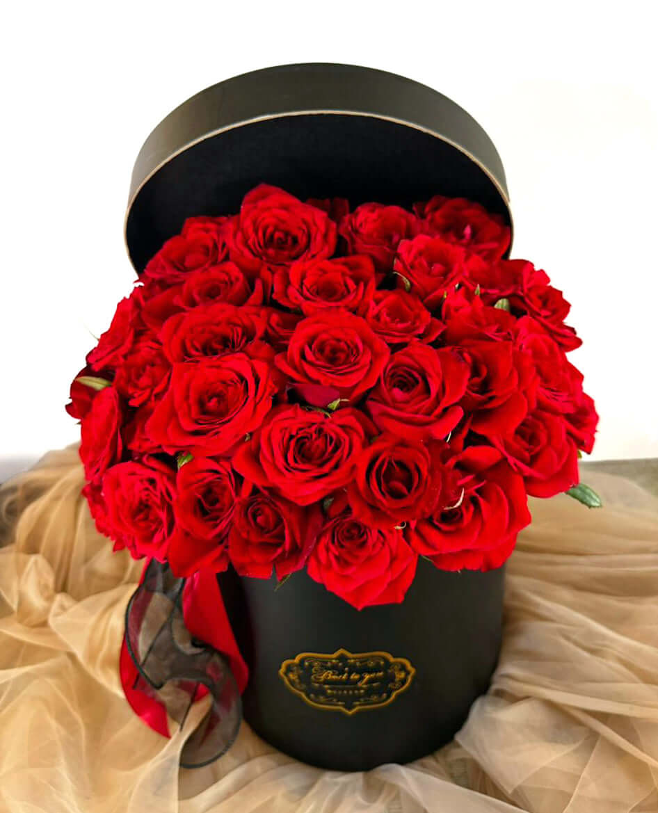 Valentine Red Roses Luxury Box | Same-day Delivery Mauritius