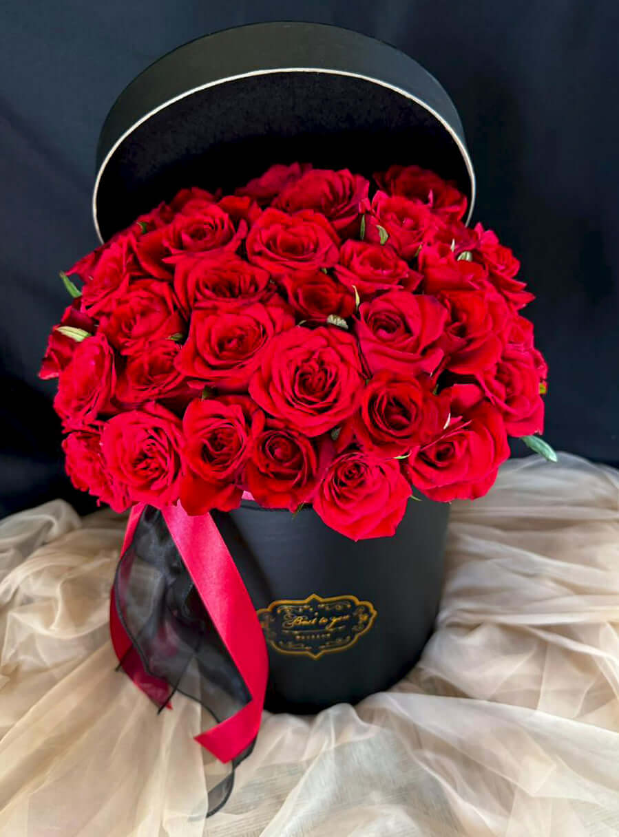 Valentine Red Roses Luxury Box | Same-day Delivery Mauritius