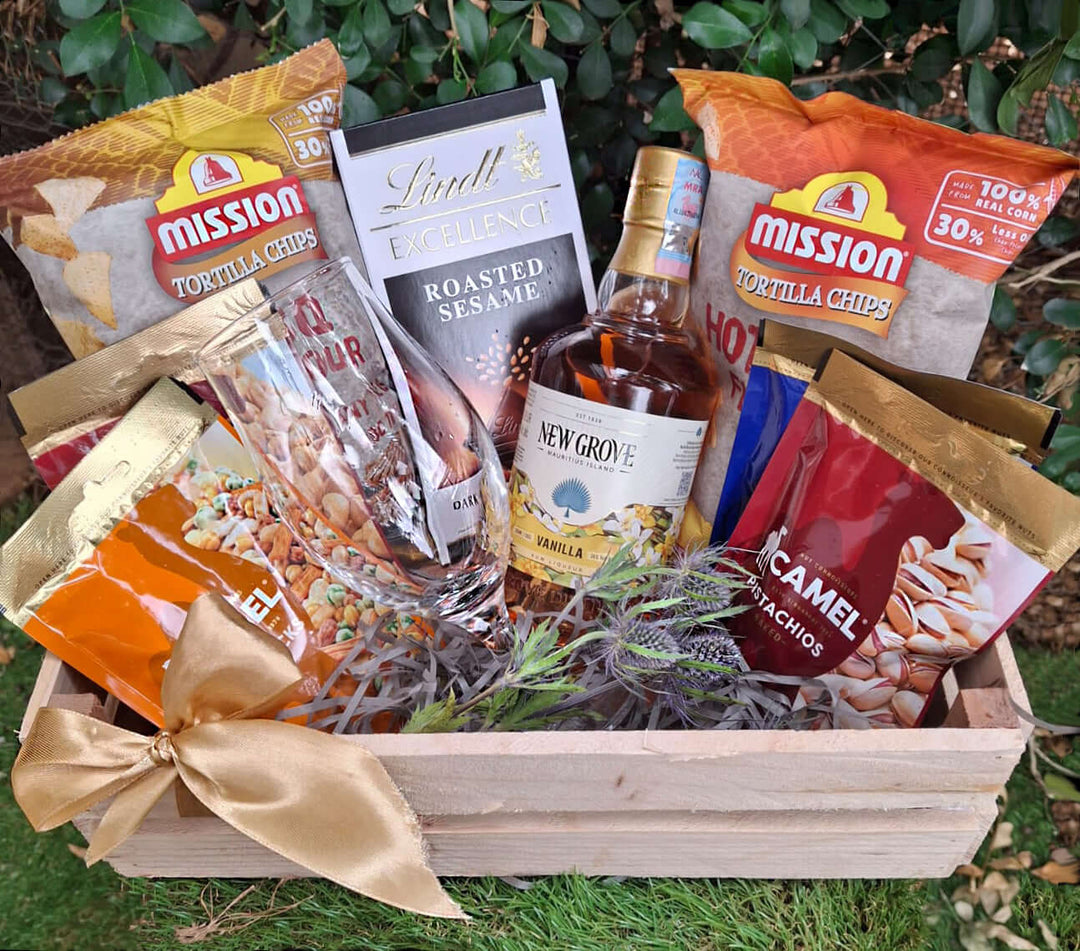 Relax-Time-Hamper-for-Man-Rum-glass-crate-DodoMarket-delivery-Mauritius