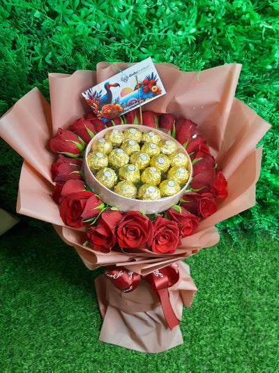 Roses-Ferrero-Rocher-Bouquet-Sweetest-Love-card-DodoMarket-delivery-Mauritius