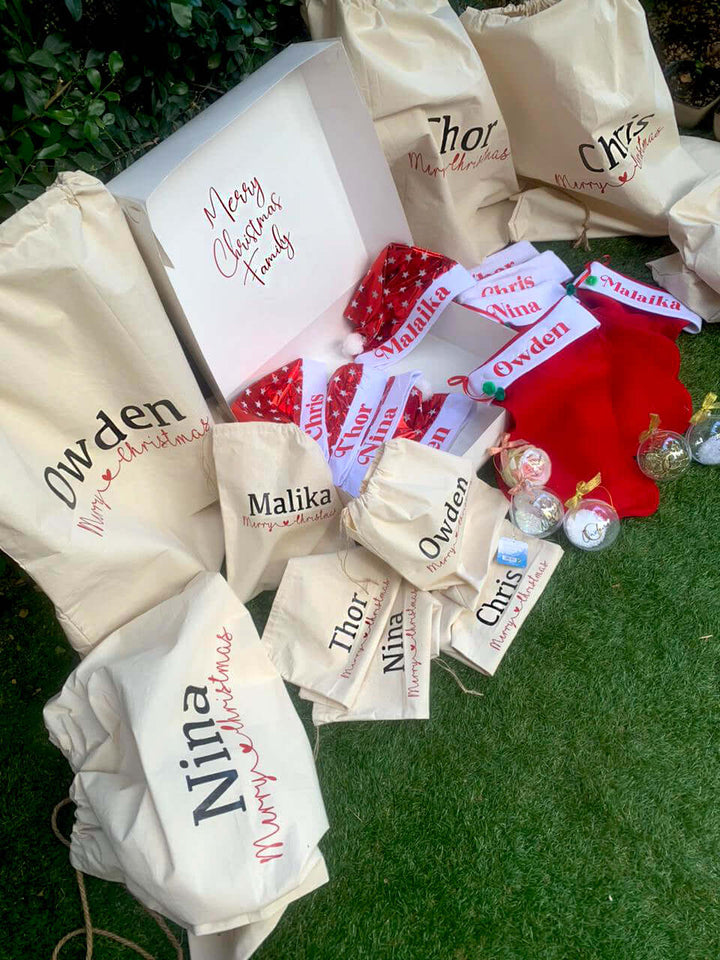 Santa-Gift-Set-Personalized-Sock-Sack-Bag-Family-DodoMarket-delivery-Mauritius