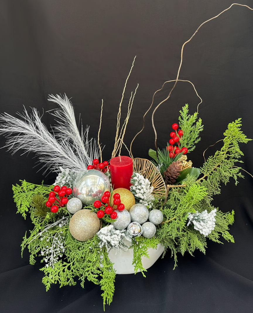 Silver-Glow-Centerpiece-Xmas-DodoMarket-delivery-Mauritius