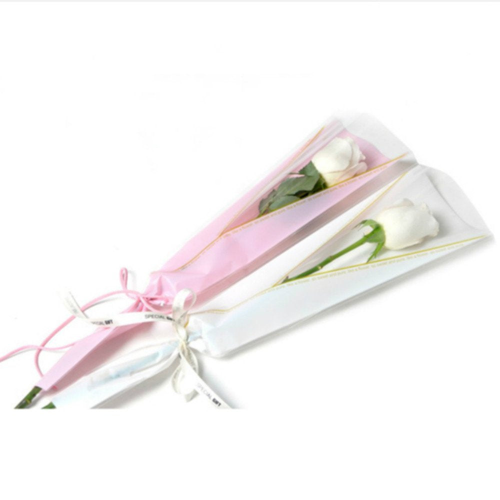 White Roses Wrappings A Single Rose Wrap Flower Bouquet | Delivery in Mauritius