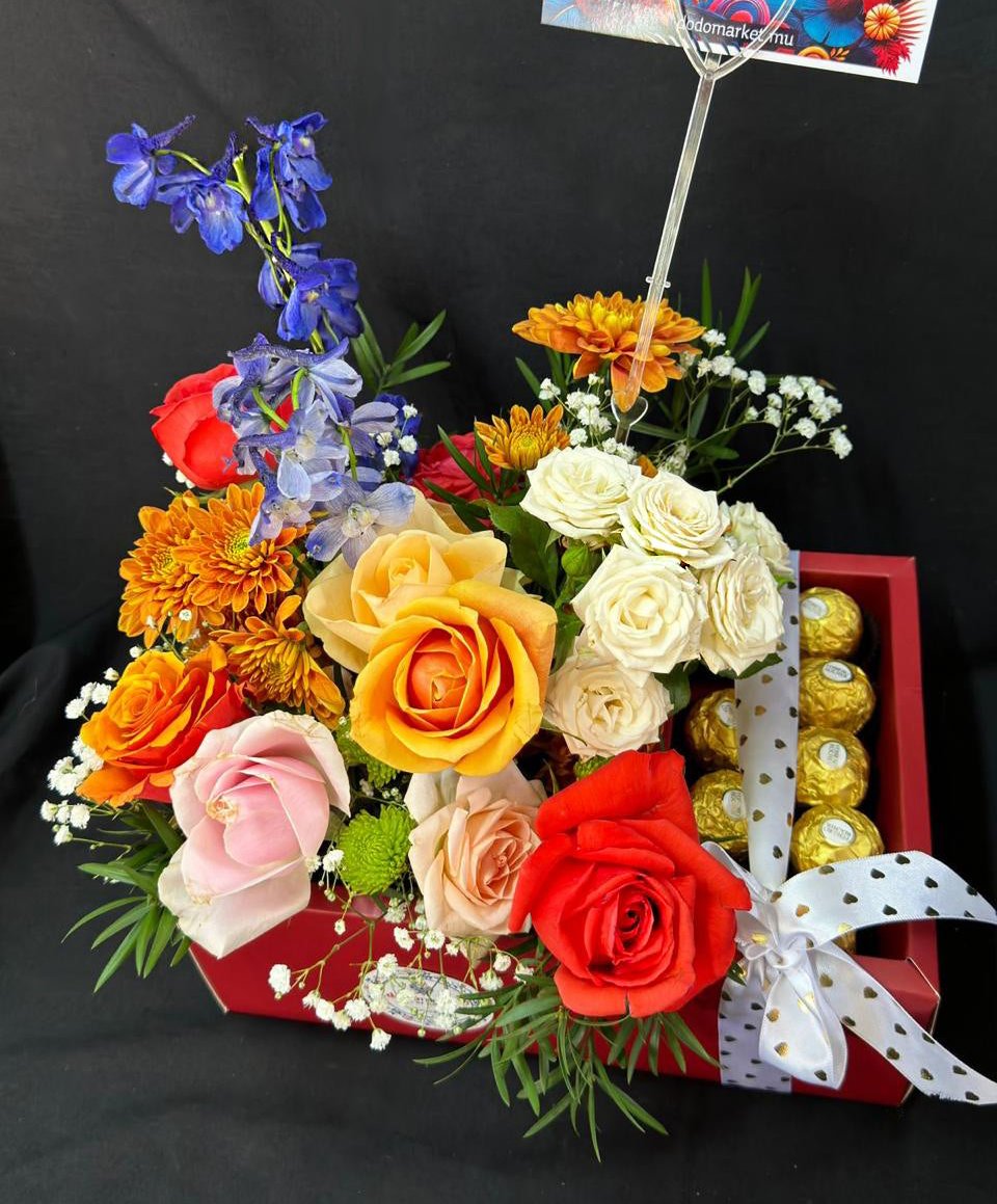 Sunshine-_olorful-Bouquet-Ferrero-chocolates-Autumn-vibe-card-Dodomarket-delivery-Mauritius