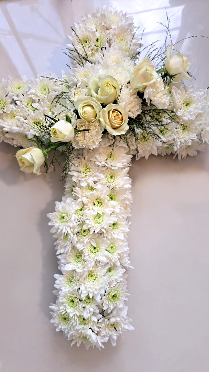 Sympathy-Funeral-Flower-Bouquet-Cross-Standard-2024-DodoMarket-Mauritius