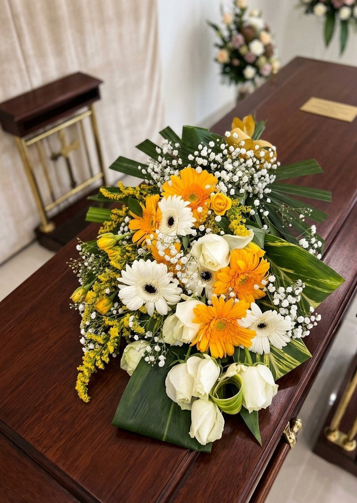 Sympathy-funeral-flower-spray-eternal-warmth-interior-DodoMarket-delivery-Mauritius
