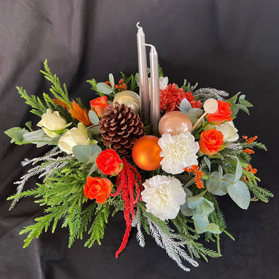Terracotta-Christmas-Festive-Flower-Composition-Table-Centerpiece-DodoMarket-delivery-Mauritius