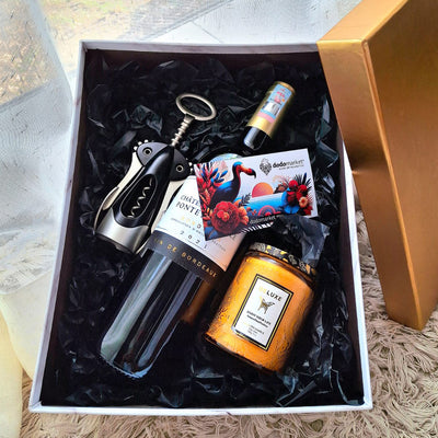 Wine-Corkscrew-candle-black-Hamper-gift-box-DodoMarket-delivery-Mauritius