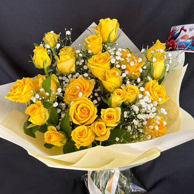 Yellow-25-roses-bouquet-sunshine-DodoMarket-delivery-Mauritius