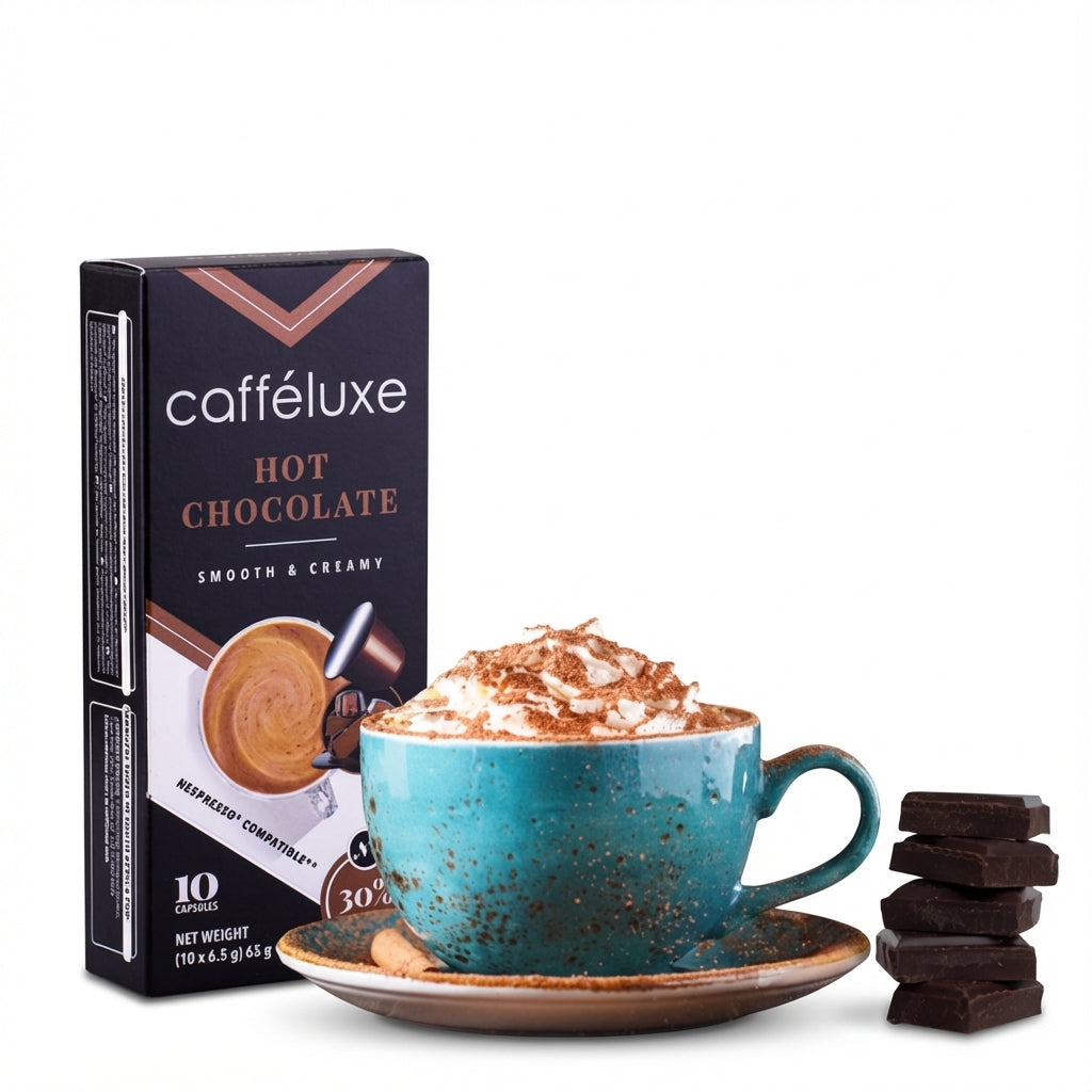 Caffeluxe Hot Chocolate 10 Capsules 65g Delivery Mauritius