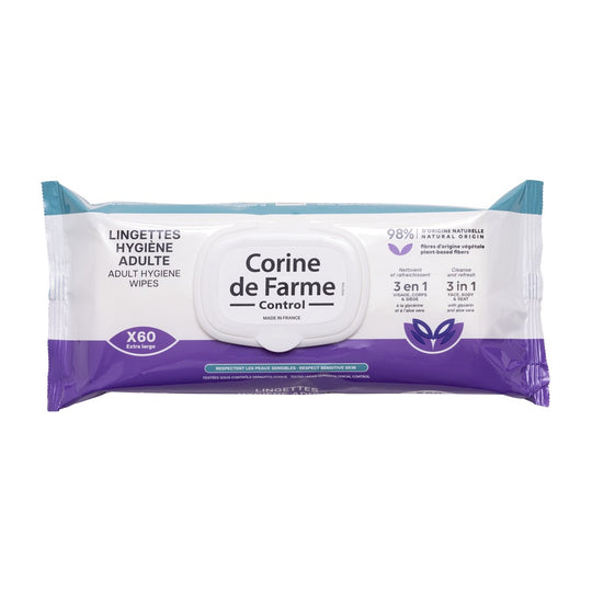 Corine de Farme Control Lingettes Hygiène Adulte x60 Delivery Mauritius