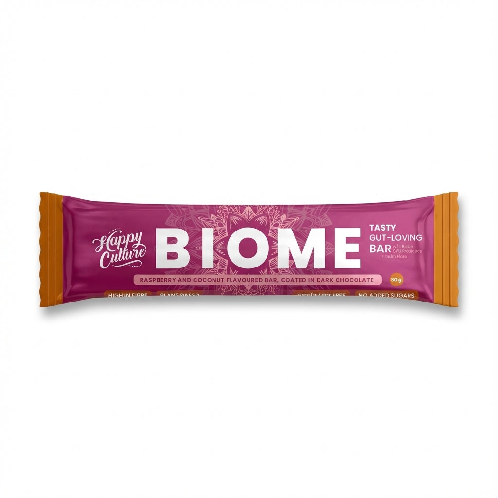 Happy Culture BIOME Bar Raspberry Coconut 50g Delivery Mauritius