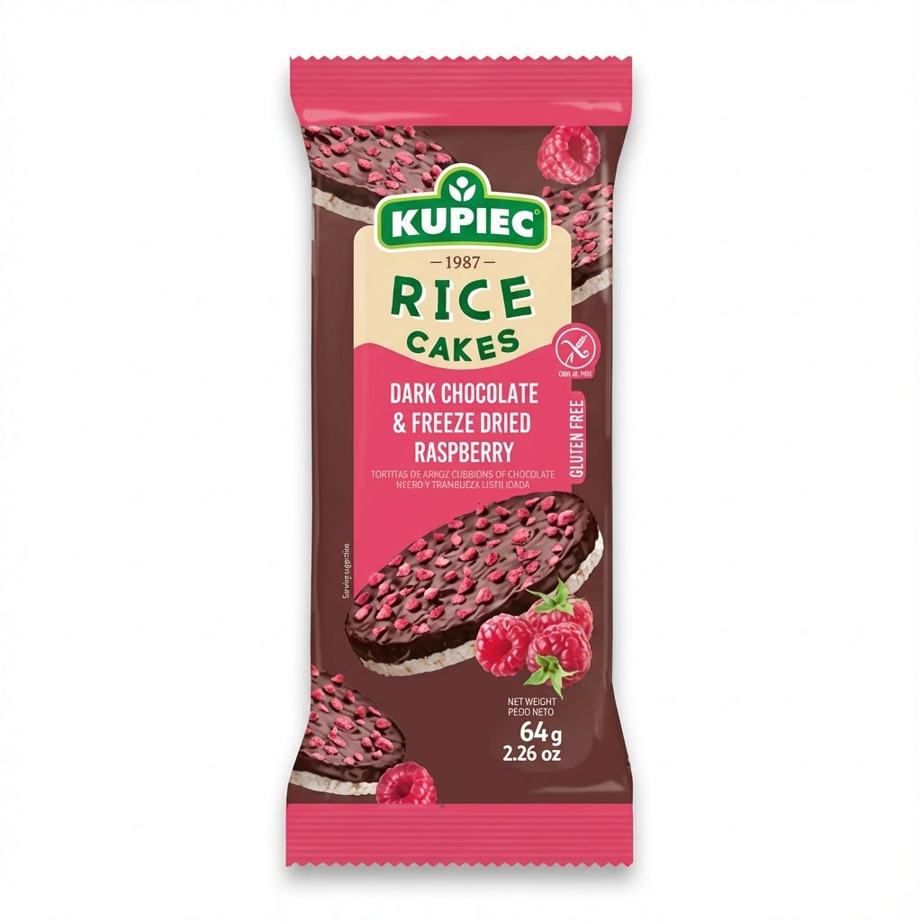 Kupiec Rice Cakes Dark Chocolate Raspberry 64g Delivery Mauritius