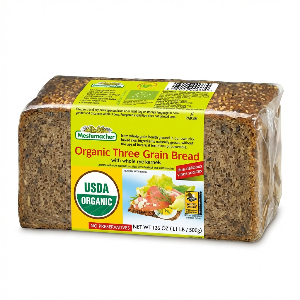 Mestemacher Organic Rye Bread 3 Grains 500g Delivery Mauritius