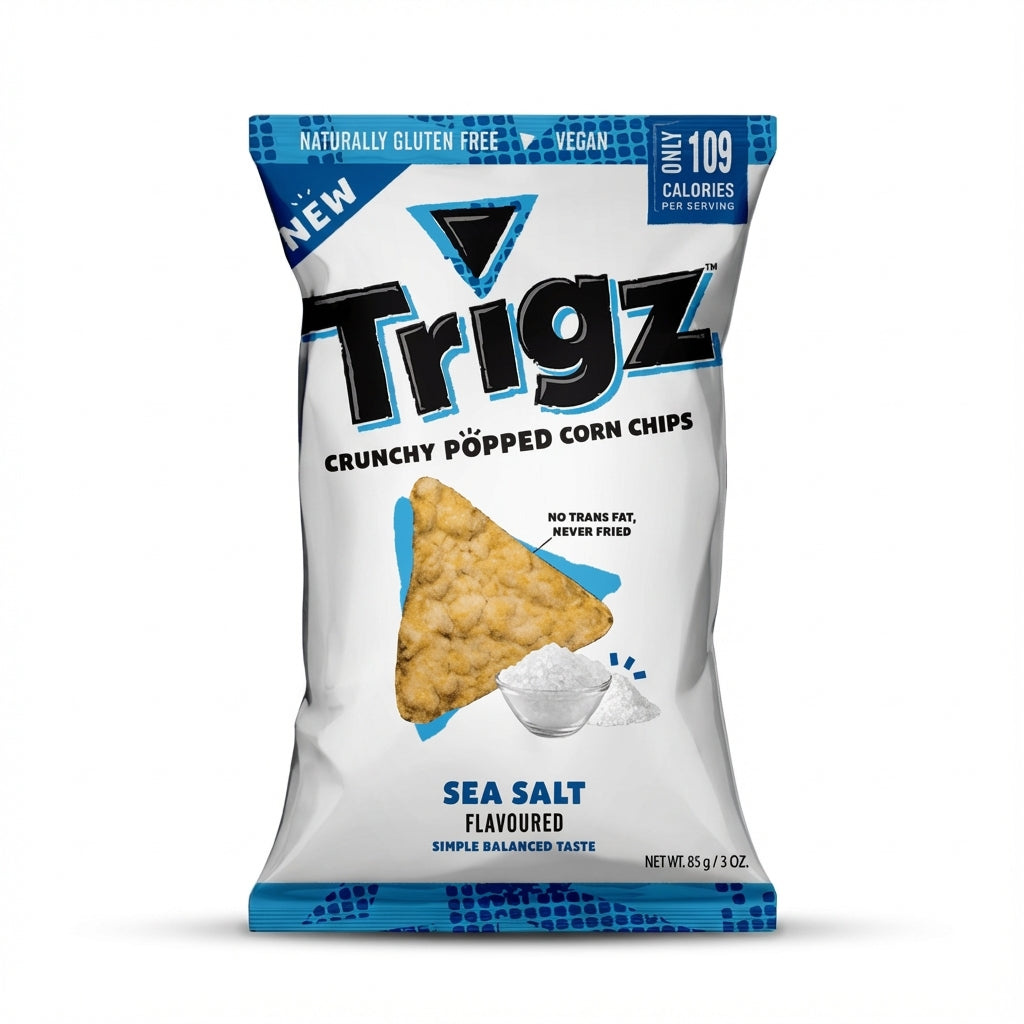 Trigz Nature Sea Salt Popped Corn Chips 85g Delivery Mauritius