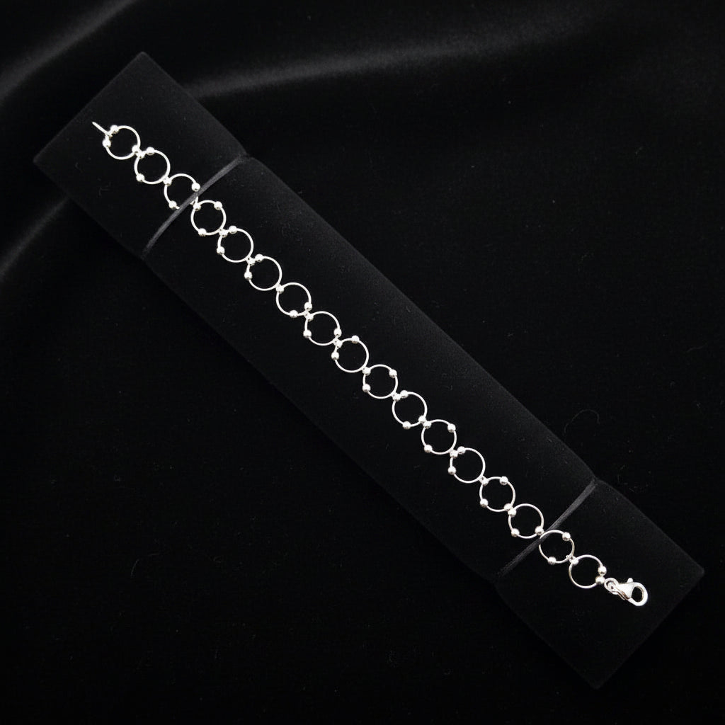 silver-beaded-bubble-link-bracelet-DodoMarket