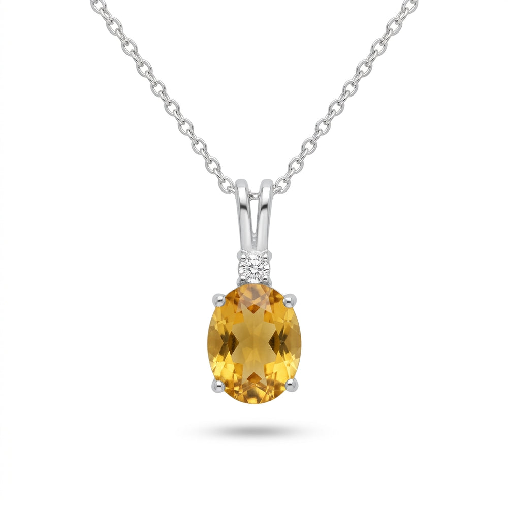 Silver Citrine Yellow CZ Pendant & Earrings Set : A Burst of Sunlit Joy