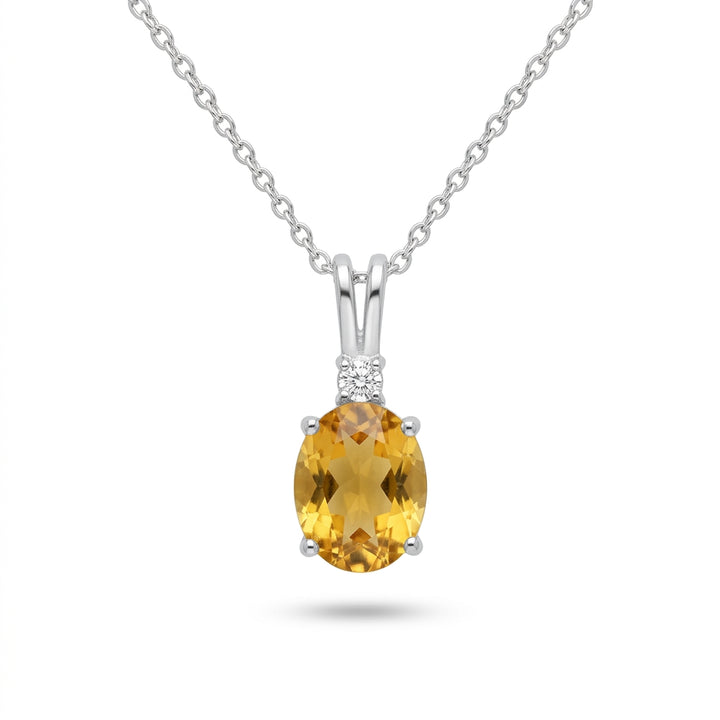 Silver Citrine Yellow CZ Pendant & Earrings Set : A Burst of Sunlit Joy
