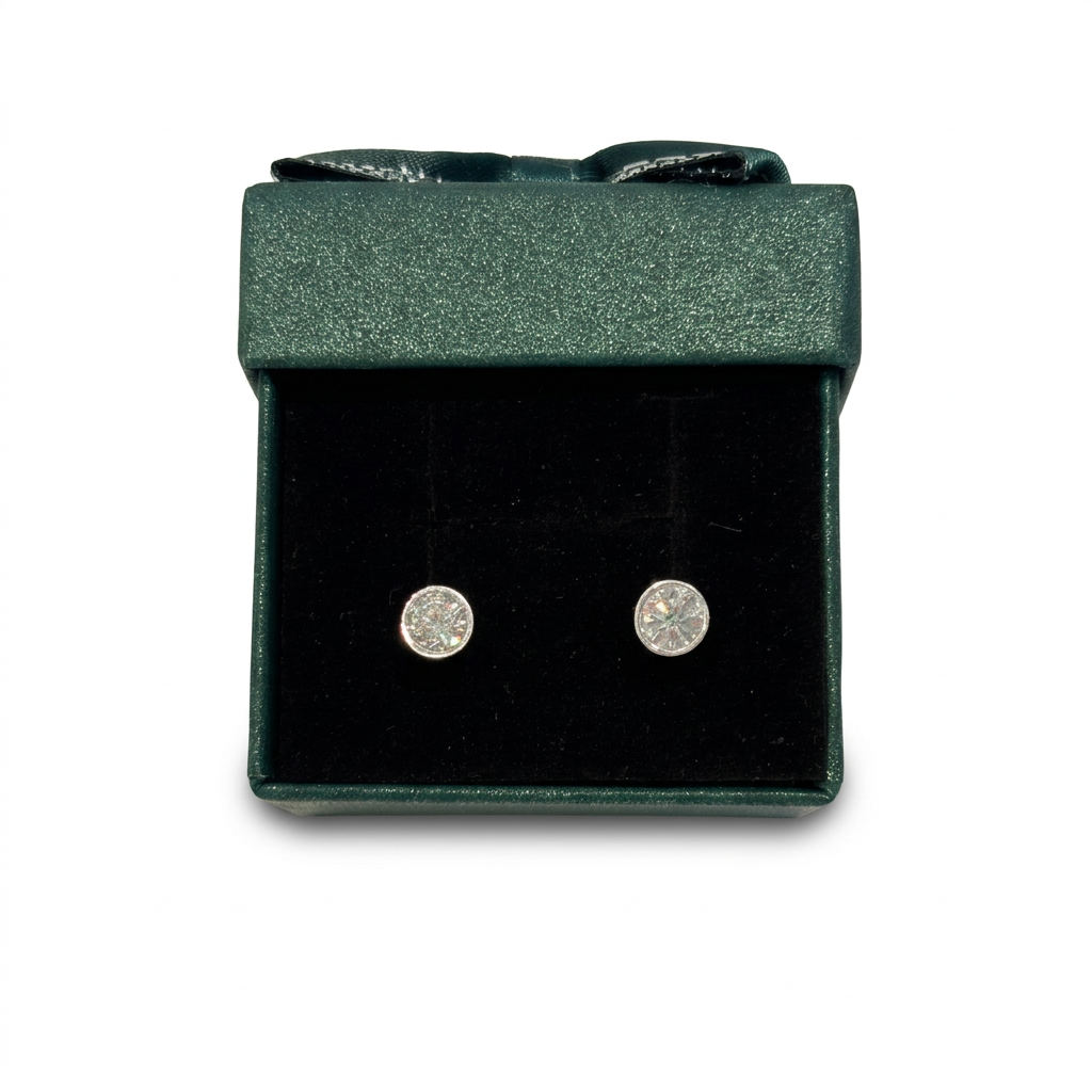 Silver Crystal CZ Stud Earrings : Timeless Sparkle for Every Day