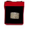 Bague large en argent et zircone cubique