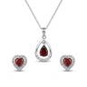 Parure Pendentif et Boucles d'Oreilles en Argent Goutte Grenat