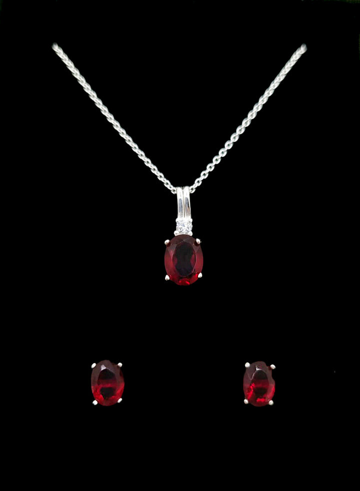 silver-garnet-red-cz-pendant-earrings-set-DodoMarket