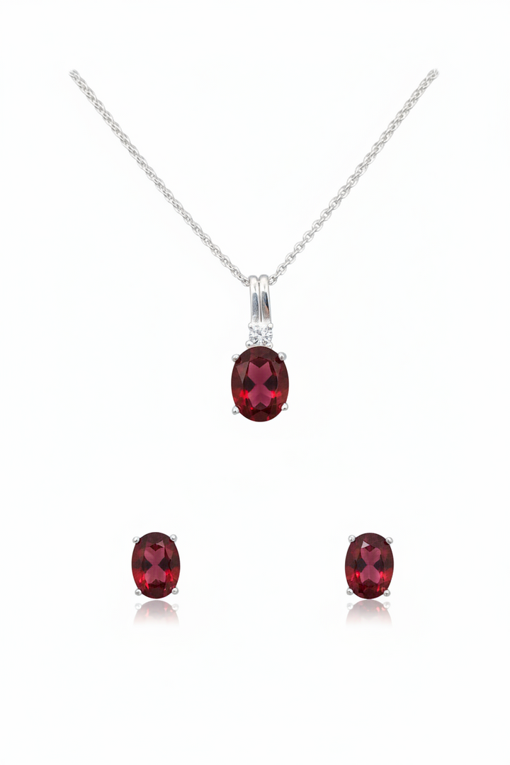 silver-garnet-red-cz-pendant-earrings-set-DodoMarket