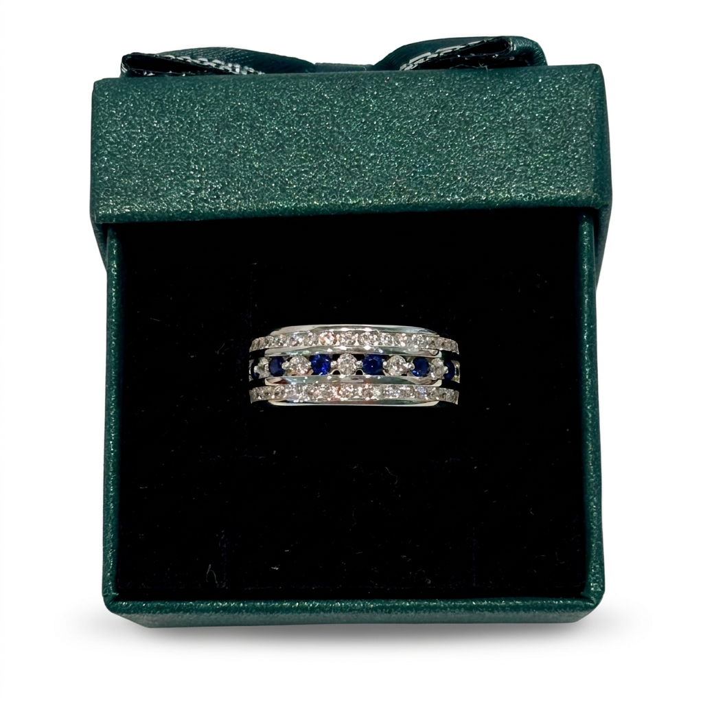 Silver Sapphire CZ Eternity Ring : A Symbol of Timeless Devotion