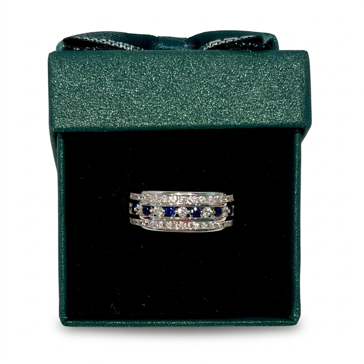 Silver Sapphire CZ Eternity Ring : A Symbol of Timeless Devotion