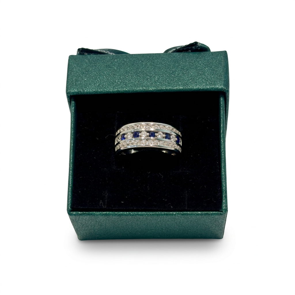 Silver Sapphire CZ Eternity Ring : A Symbol of Timeless Devotion