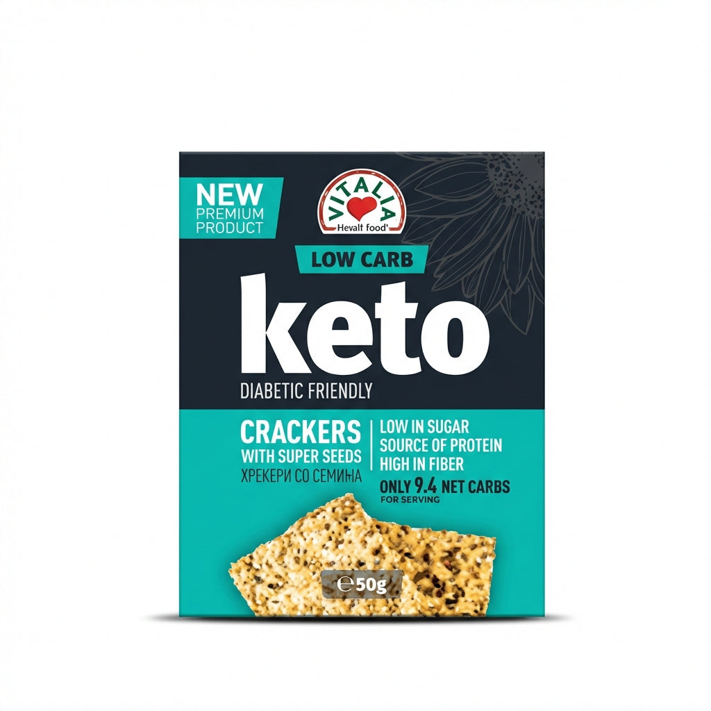 Vitalia Keto Crackers Seeds 50g Delivery Mauritius