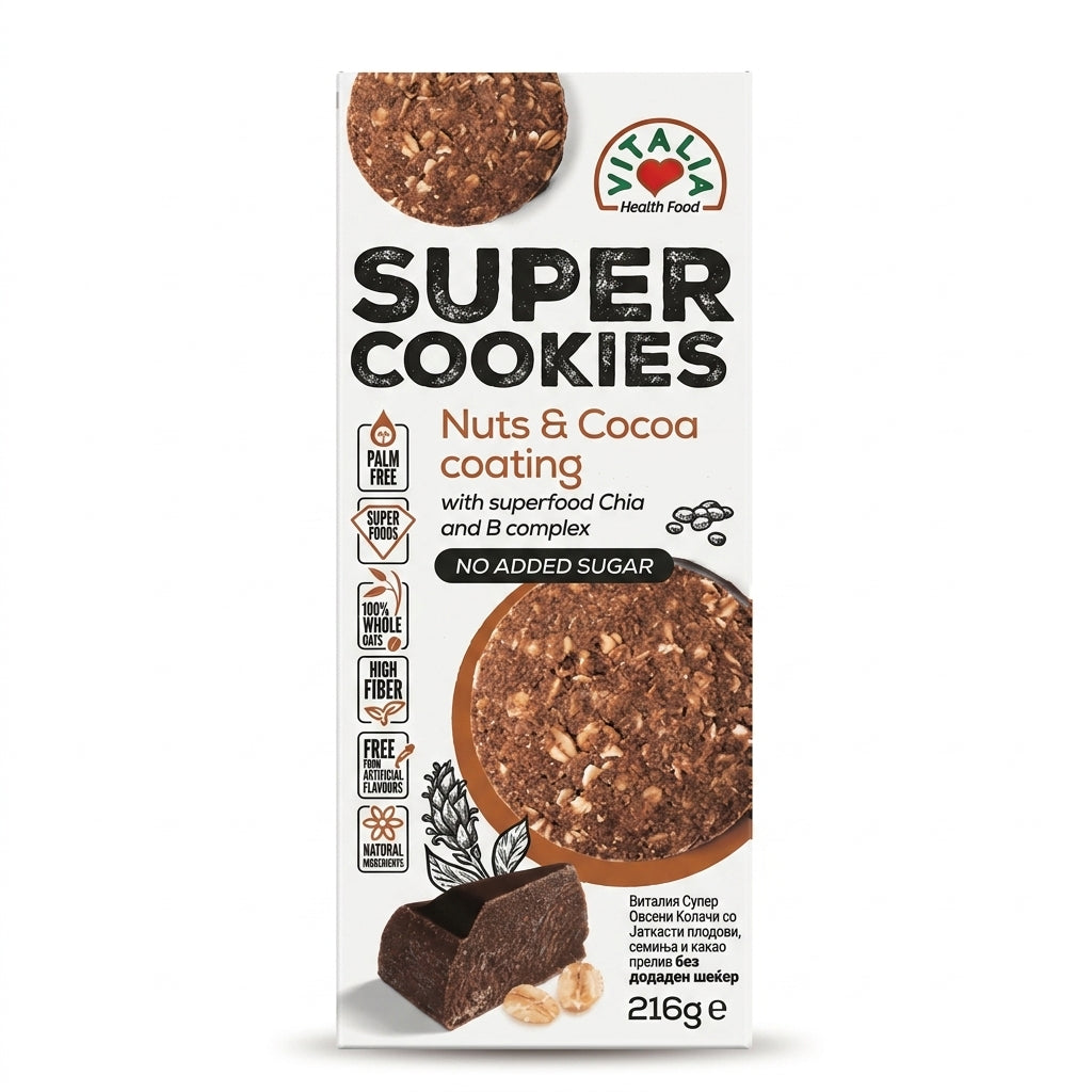 Vitalia Super Cookies Nuts & Cocoa 216g Delivery Mauritius