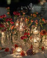 Warm Glow Garden Wedding Centrepiece : A Dreamy Candlelit Ambiance