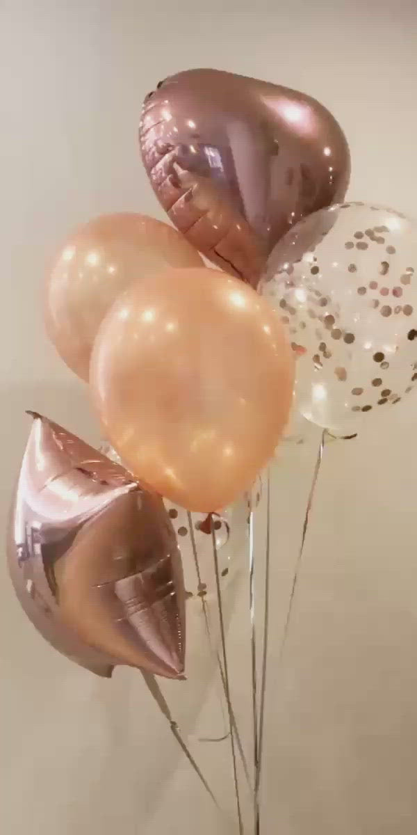 Dodomarket - Rose Gold - Helium Balloons Bouquet - 7 balloons