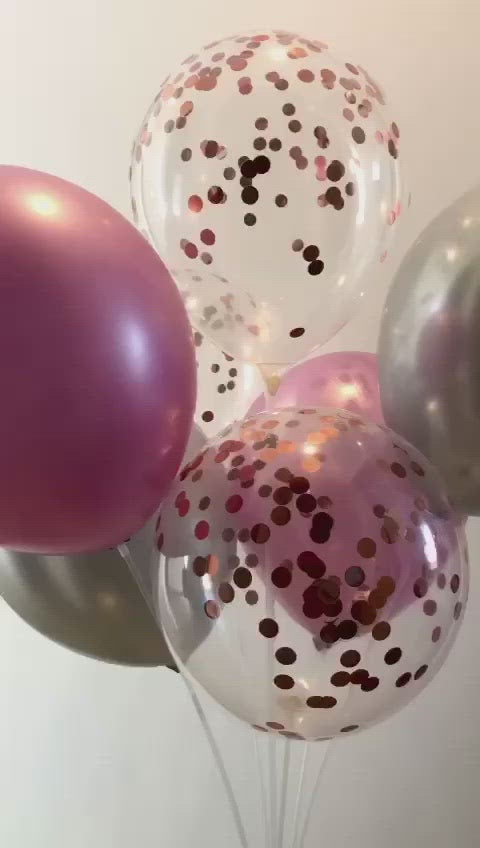 DodoMarket Balloons Silver Pink Rose Gold Confetti Balloons - Pure Magic