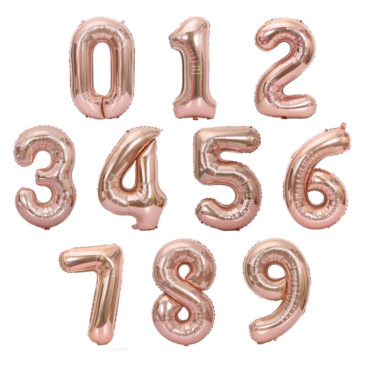 Foil Number Balloon Rose Gold