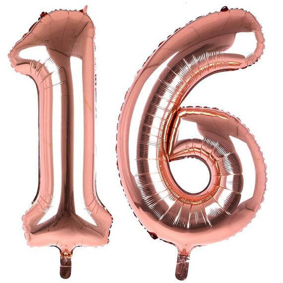 Foil Number Balloon Rose Gold