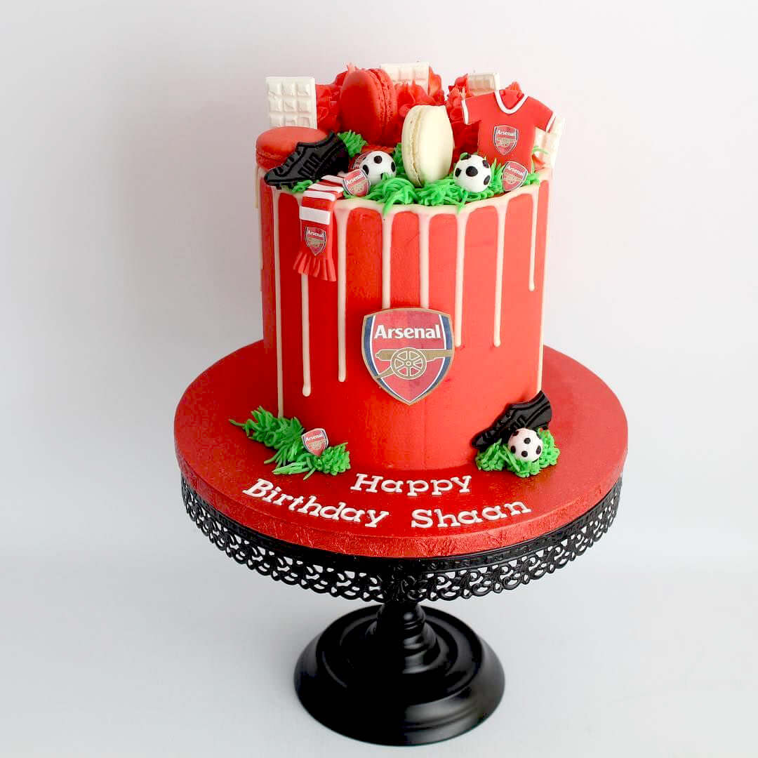 Arsenal-Football-Cake-Dodomarket-delivery-Mauritius
