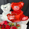 Mixed Flowers & Chocolates Box with Teddy/Balloon