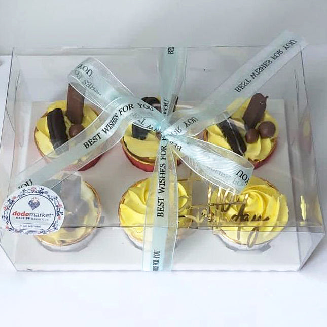 Birthday-6-cupcakes-gift-set-yellow-Dodomarket-delivery-Mauritius