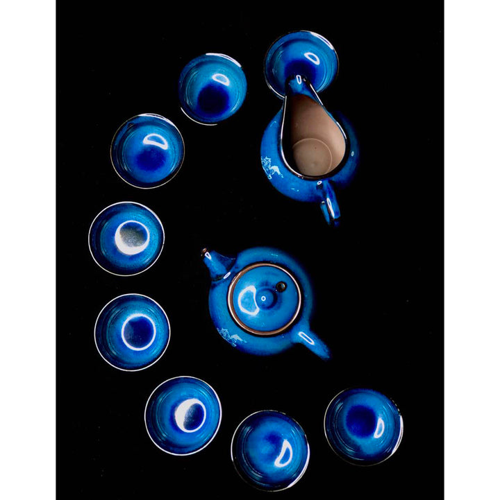 Black-Porcelain-Glaze-tea-set-Octopus-8-cups-DodoMarket-delivery-Mauritius