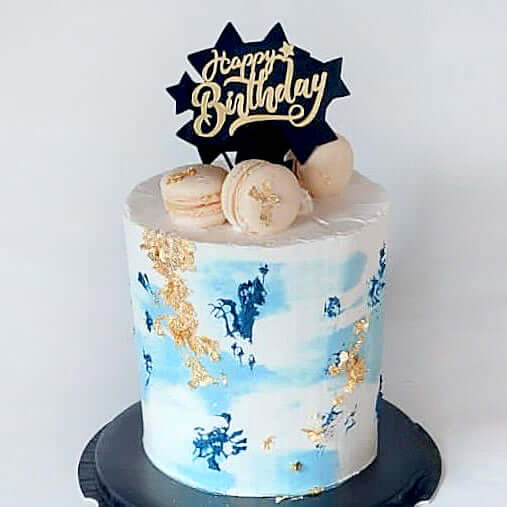 Blue-Happy-Birthday-Cake-macarons-Vanilla-Sky-DodoMarket-delivery-Mauritius