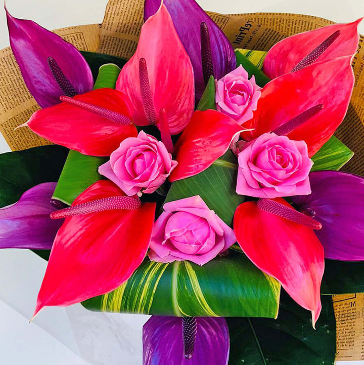    Bouquet-flowers-Pink-Lady-closeup-DodoMarket-delivery-Mauritius