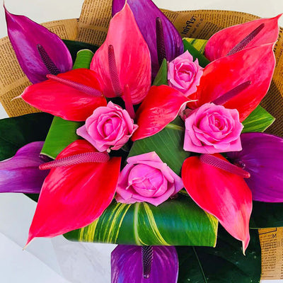    Bouquet-flowers-Pink-Lady-closeup-DodoMarket-delivery-Mauritius