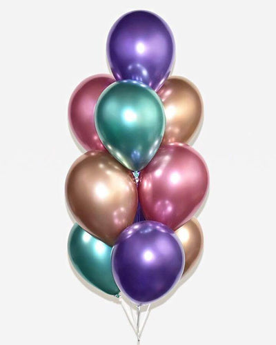 Air-Inflated Balloons Bouquet - Chrome Party Mix
